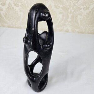 Ri-Ri-Ku Family Tree Black Soapstone Sculpture Handmade in Kenya